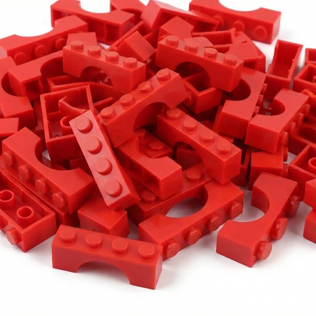 50 Stück/Set 3659 MOC Bausteine Teile Flachbogen 1x4 Noppen Montage Lernspielzeug Modell Kleine Bausteine DIY Zubehör