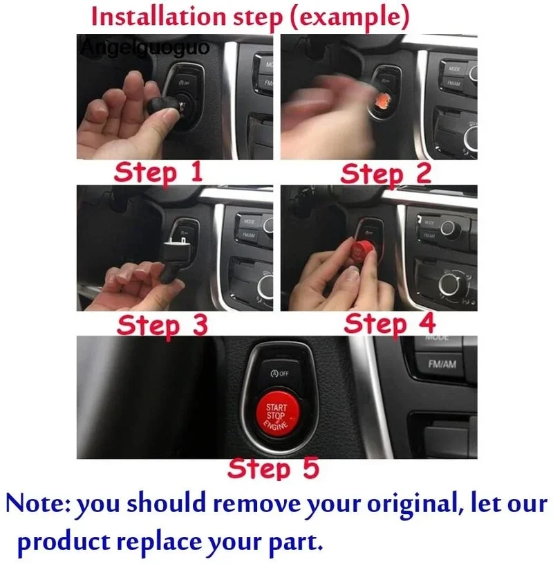 For BMW E90 E60 E89 Engine Start Stop Switch Button Cover Key Decor E91 E84 E83 X1 X3 X5 E70 X6 E71 1 3 5 Series Car Accessories