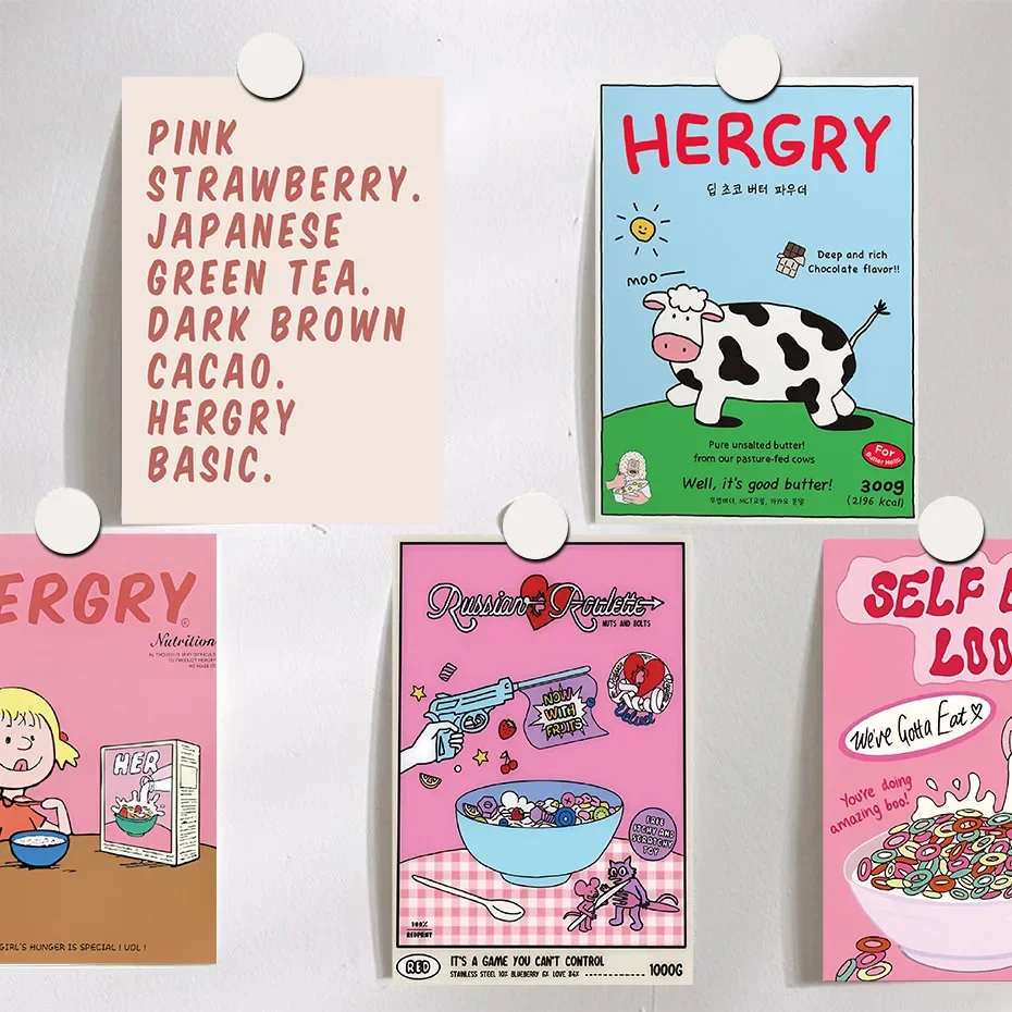 15 Kartu Gadis Susu Instagram Stiker Dekorasi Dinding Interior Kartu Pos Kartun Lucu dan Anak Perempuan