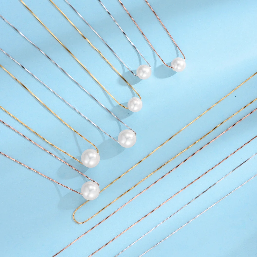 

Новое корейское ожерелье 2025, серебро S925, подвеска с одним жемчугом, цепочка-коробка, универсальный высококачественный темпераментный стиль