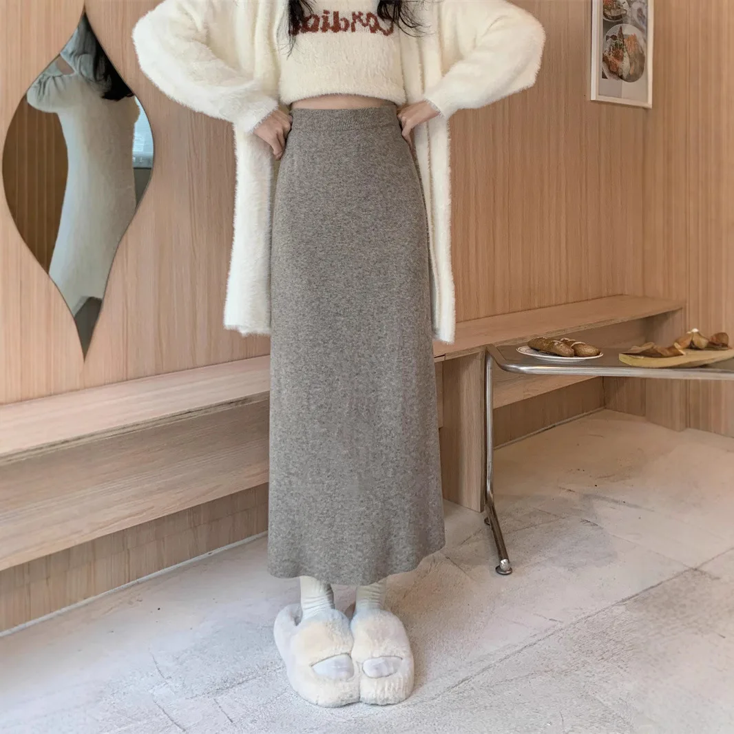 التخسيس ألف خط محبوك تنورة عالية الخصر ثنى النسيج المرأة Faion الخريف 2023 جديد وصول Ci Sle الرياح الحديثة