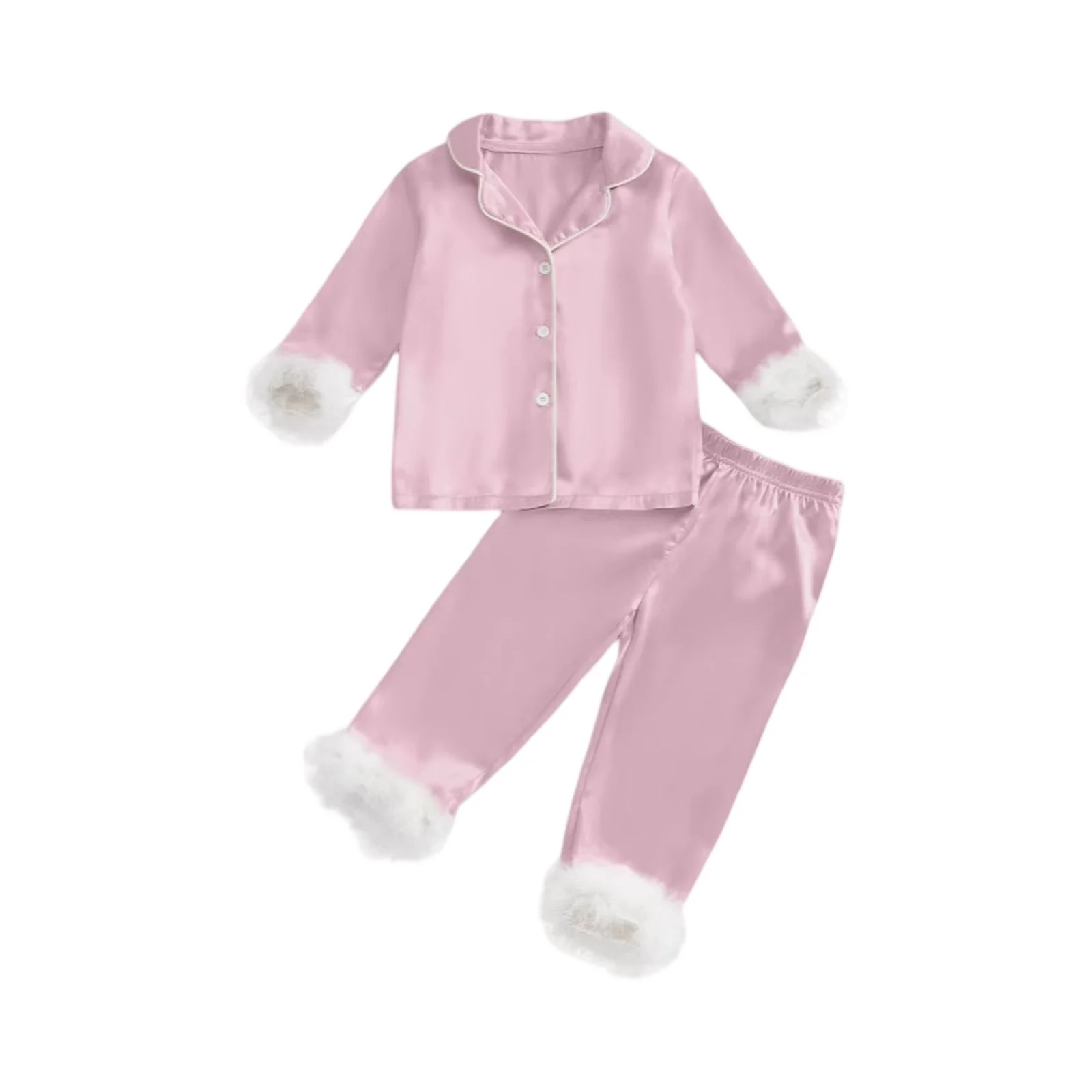 طقم ملابس نوم للأولاد والبنات - سترة صوفية وأكمام طويلة وقاعدة بيجامات، خريف وشتاء غامض مريح مكون من قطعتين بيجامة Se #2