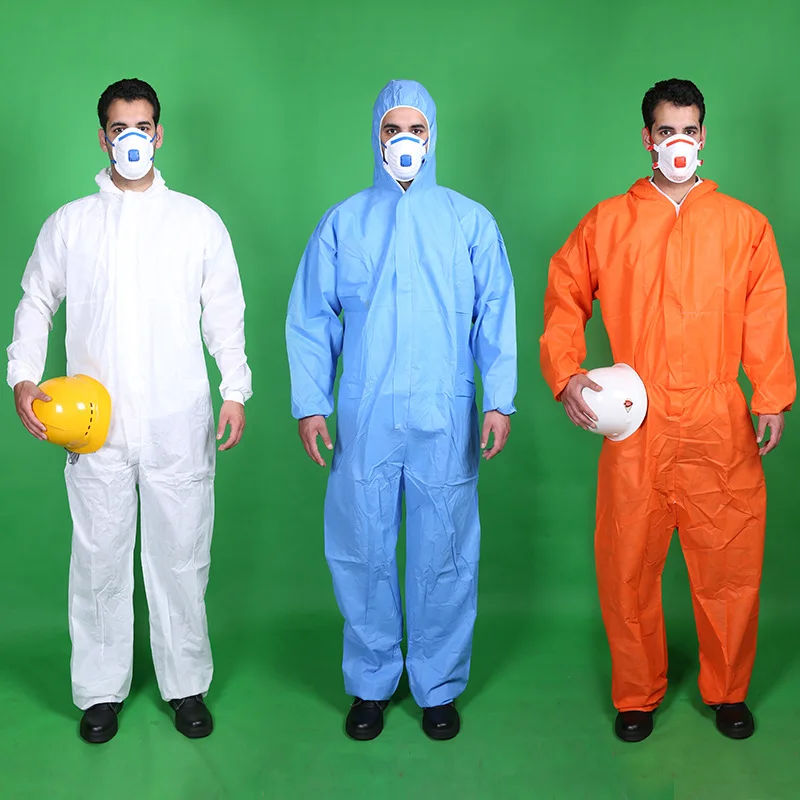 Safety hazard kit, disposable paint all over the body, hooded work clothes, elastic wrist and ankle laboratory protective clothi