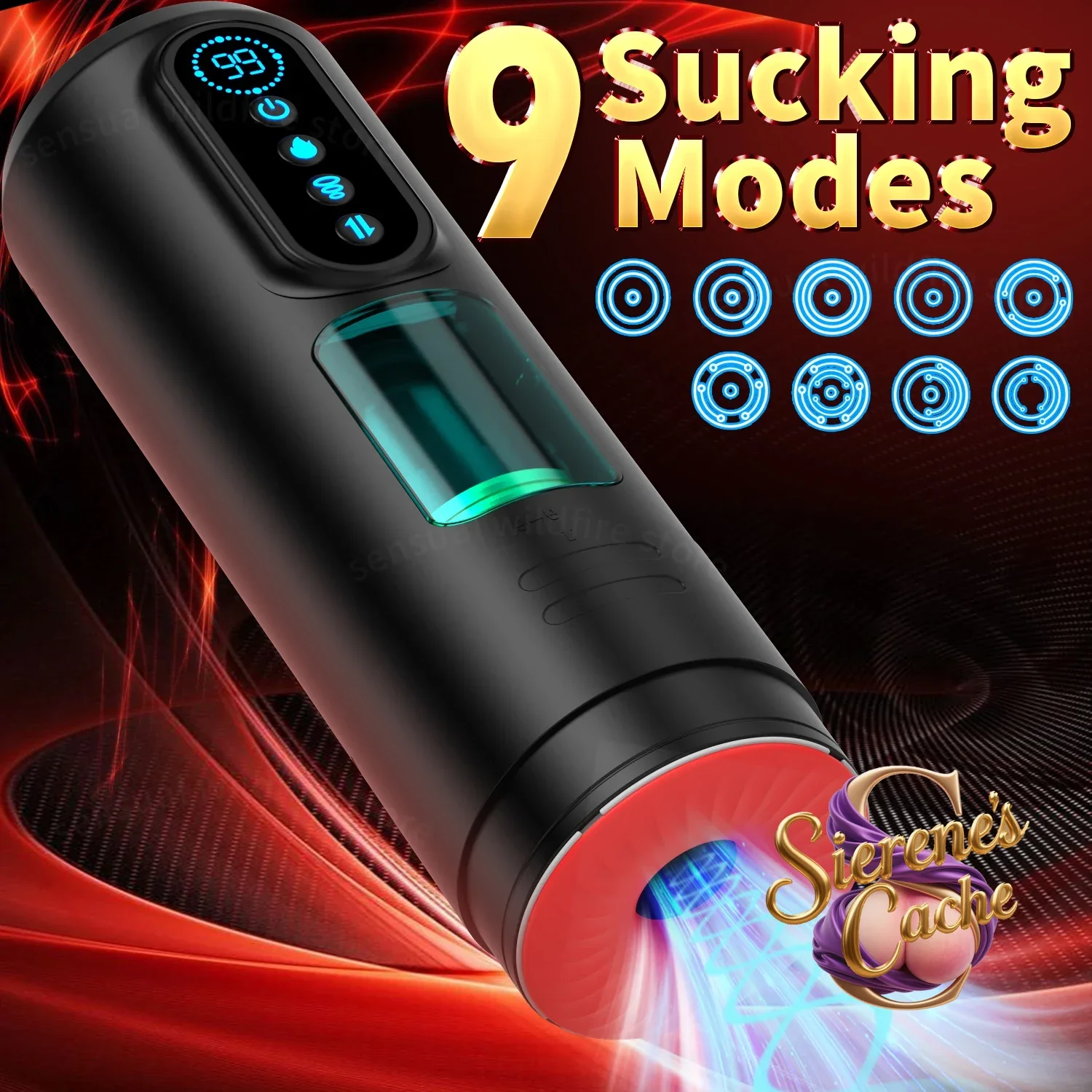 SC9 Frequency Automatic Sucking Male Masturbator Blowjob Heating Masturbation Cup Pocket Pussy Oral Sex Toys for Men Supplies
