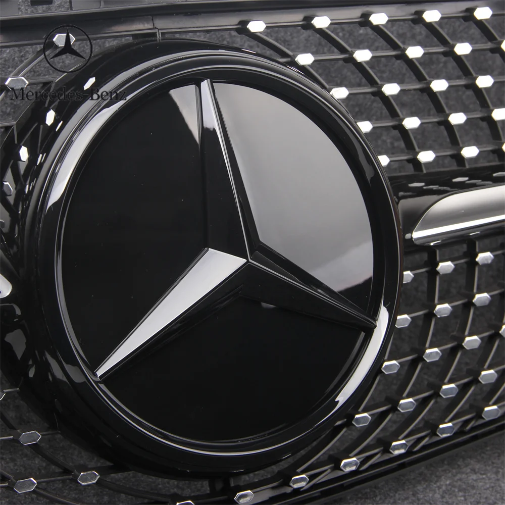 

Автомобильная наклейка 2025 года, хит продаж для Benz, светодиодное зеркало, черная рамка, серебряная рамка, новейший 3D передний гриль, звездный логотип для Mercedes Benz GLC X253 G