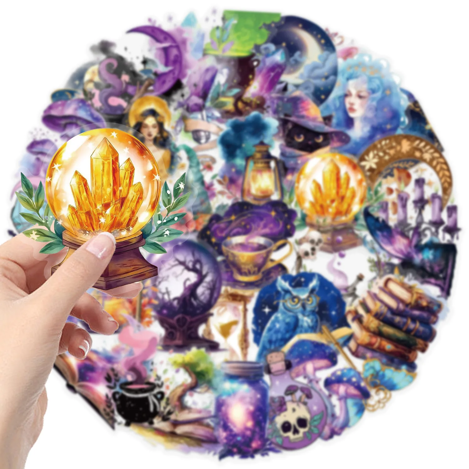 50pcs Cartoon Magic Planet Witch Stickers Decal DIY Laptop Luggage Skateboard Guitar Notebook Phone Sticker Kids Toys