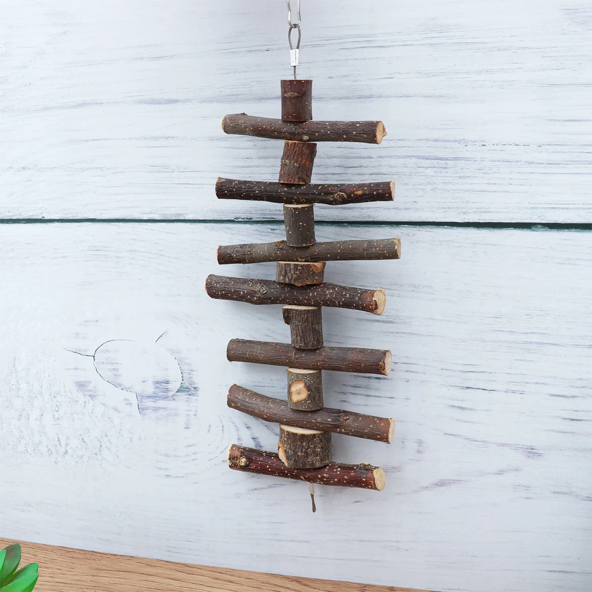 

Long Stick Molar Toy Chew Toy Wood String Squirrel Bite String Molar Skewer Rabbit Toy Hamster Long Molars Toy Light Brown