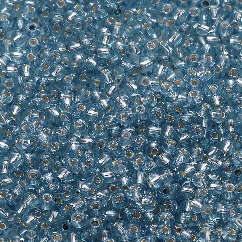 300pcs Silver Lined Seed Beads, 3mm Round Czech Glass Beads