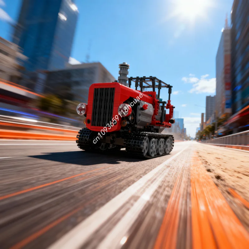 

539pcs MOC Caterpillar Tractor Red Version Technical Model Building Blocks Construction Education Toys Christmas Gift Idea Brick