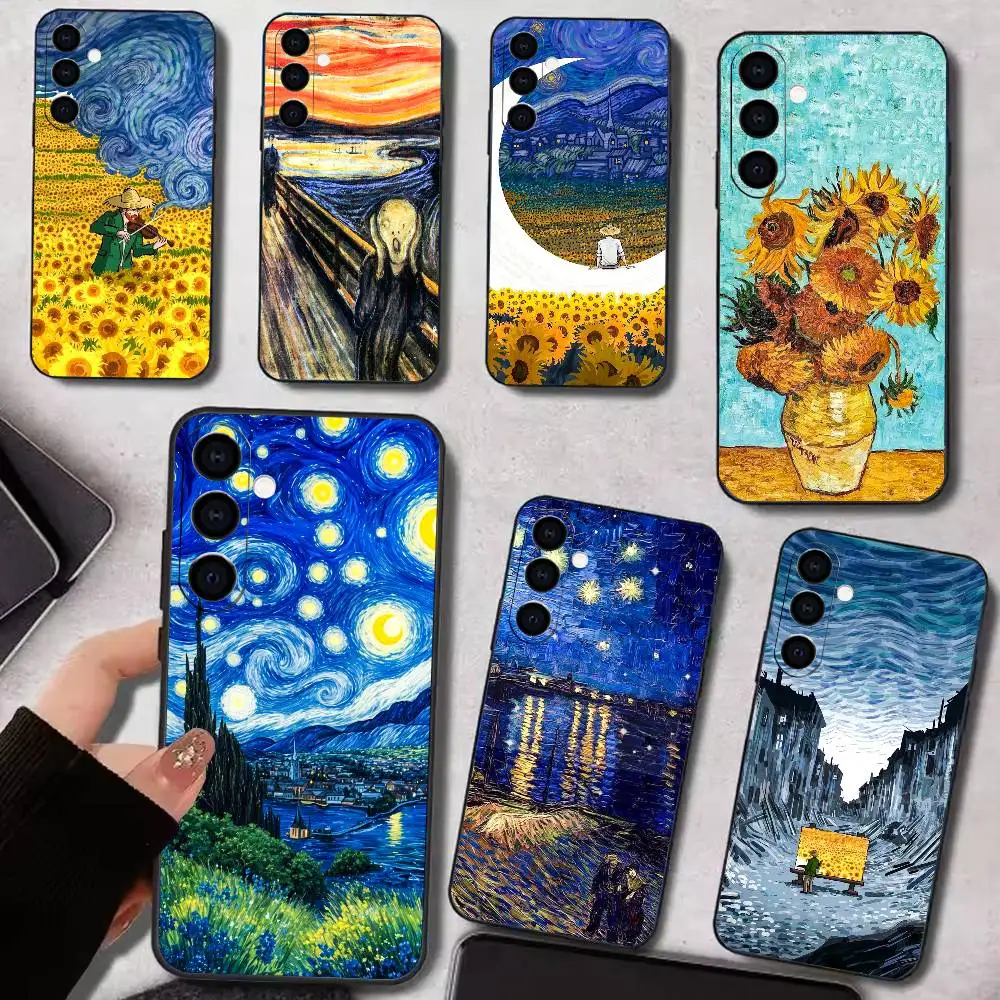 V-Vincent Van G-Gogh Oil Painting   Phone Case For Samsung Galaxy A73,A72,A71,A70,A53,A52,A51,Soft Silicone Black Cover