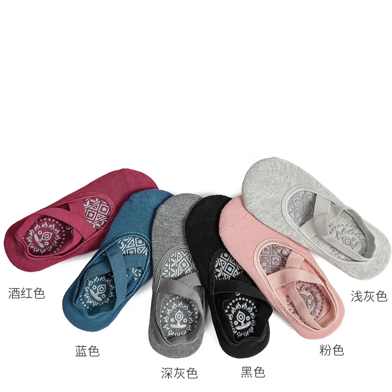 Women Girl Anti-friction Yoga Socks Silicone Non Slip Pilates Barre Breathable Sports Sock Dance Socks Slippers With Grips