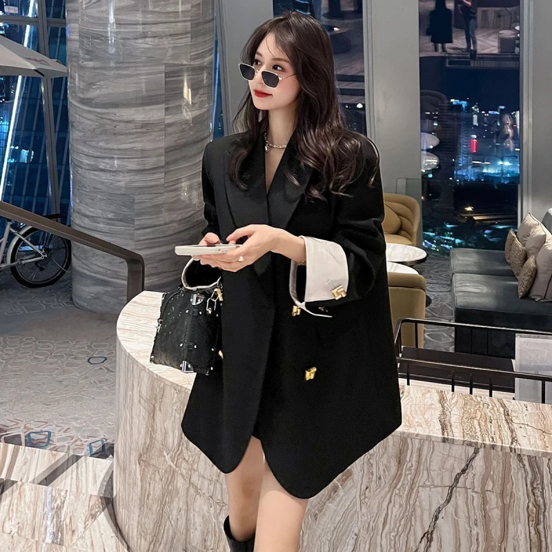 Women\'s Long-Sleeved Button Suit Jacket, Korean Fashion, Street Loose Casual Suit, Female Clothing, Spring, Autumn, 2022