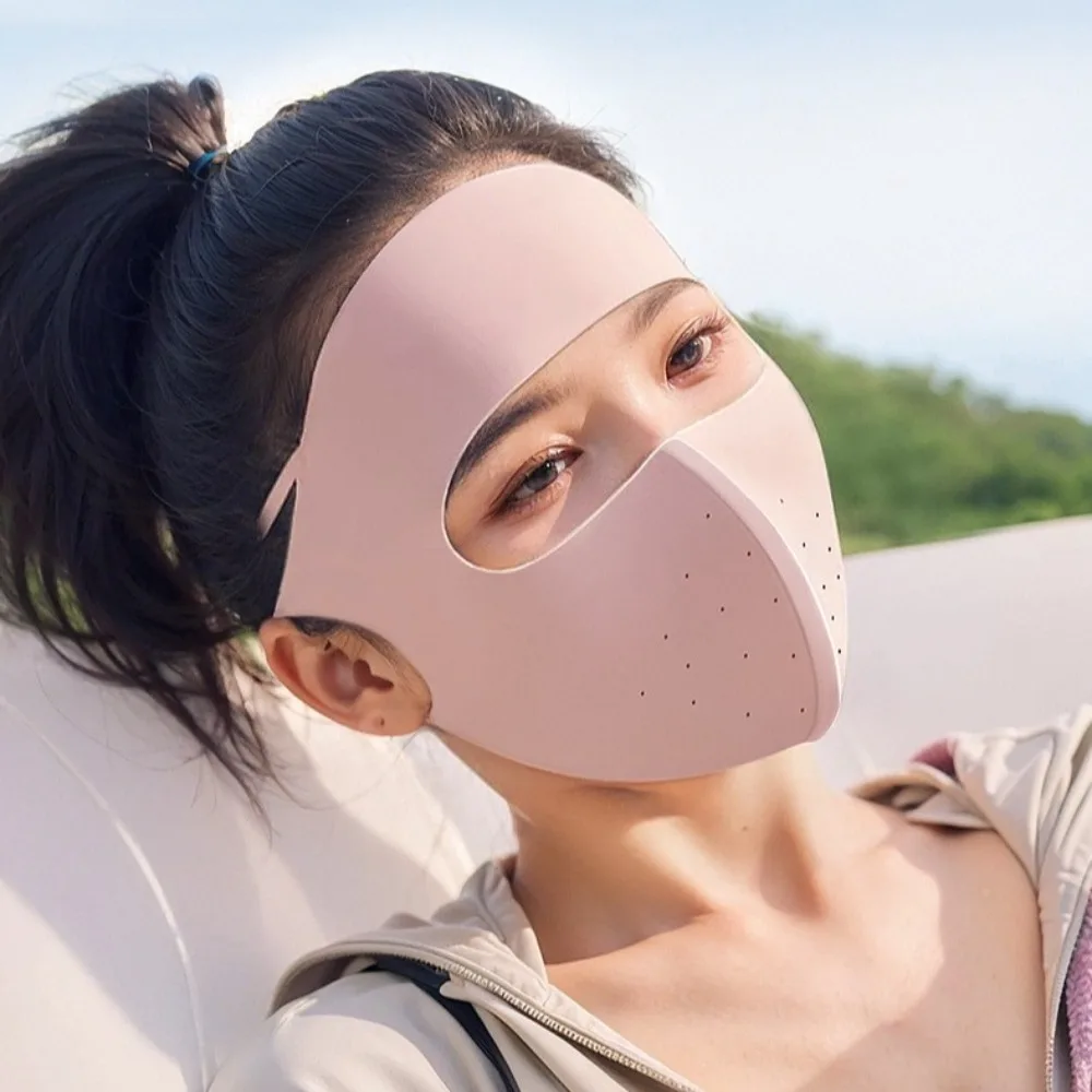 

New Breathable Ice Silk Mask Anti-UV Traceless Riding Face Mask with Windproof Rope Face Cover Scarf Unisex