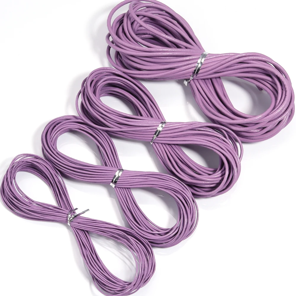 10 Meter 100 % echtes Lederband, Durchmesser 1/1,5/2/3 mm, buntes rundes Lederseil für Armband, Halskette, DIY-Schmuckherstellung – Detail 18