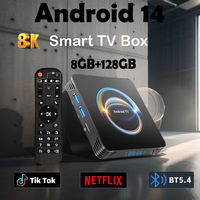 X66 Android14 8K HDR10+ Smart TV Box 128G RK3528 Dual Wifi BT5.4 Set Top Box Media Player with Google Voice Assistant TV Box