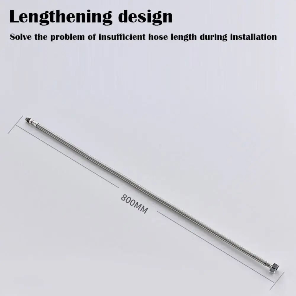 1Pair Single Head Cold and Hot Water Inlet Pipe Basin Sink Water Tube Replacement Stainless Steel Woven Kitchen Plumbing Hoses