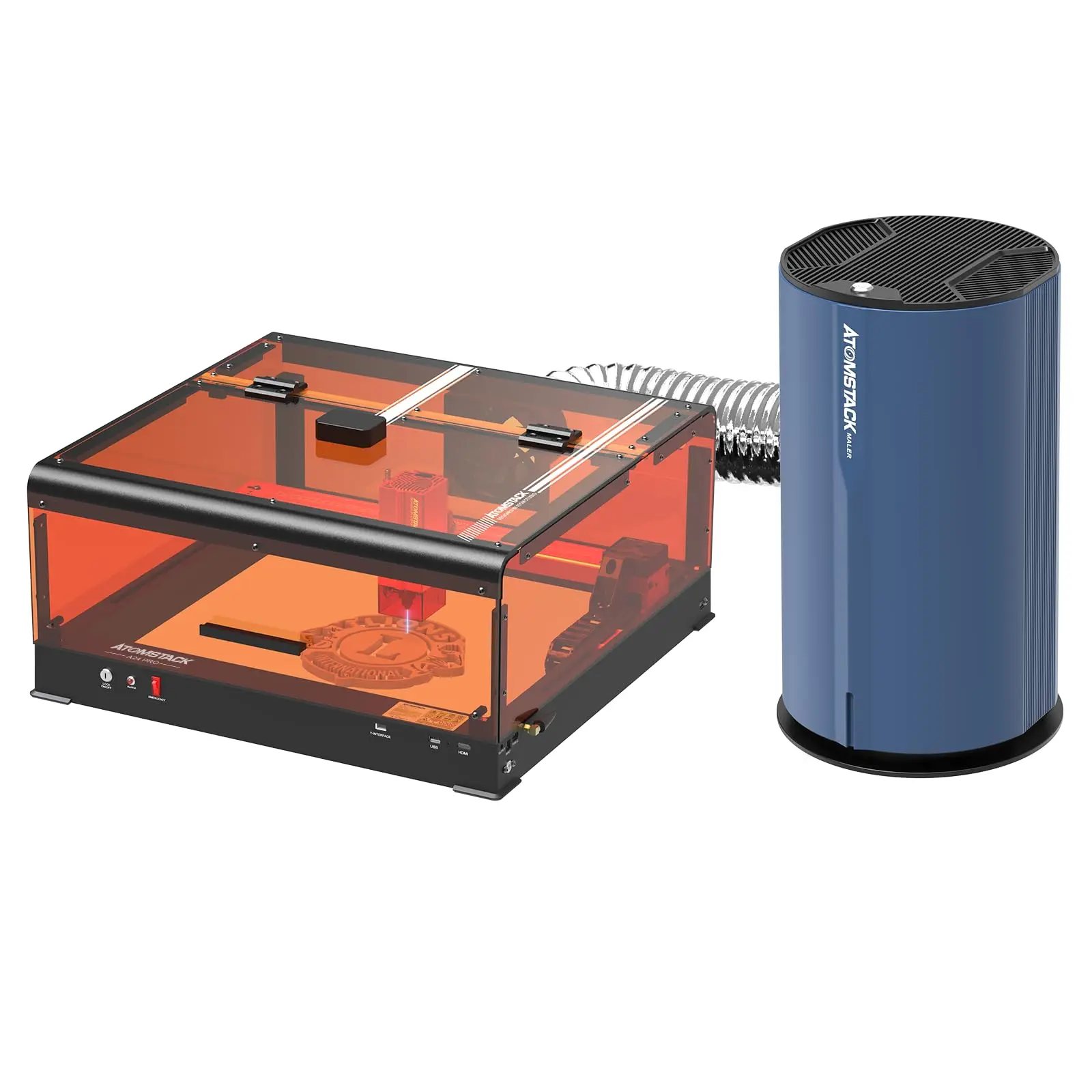 

ATOMSTACK A24 Ultra Laser Engraving Machine 120W With B3 Protective Box And Camera D2 Air Purifier Laser Engraver Cutter