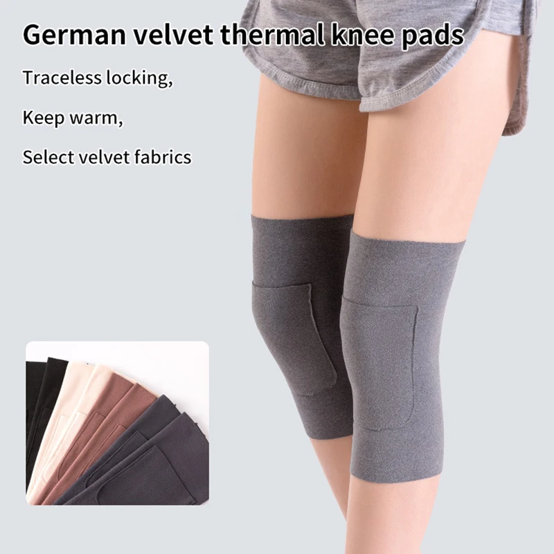 1Pair Winter Warm Knee Pads With Pockets for Women Men Old People Cold Leg Arthritis Kneepad Running Knee Protector