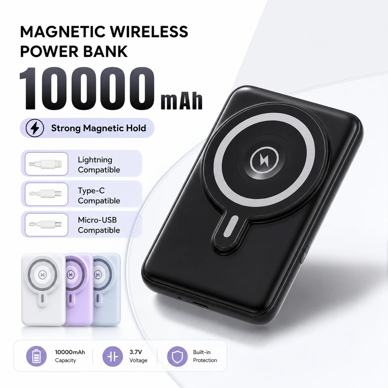 Portable Magnetic Wireless Power Bank 10000mAh PD 22.5W Fast Charging External Battery Pack For iPhone 17 16 Pro