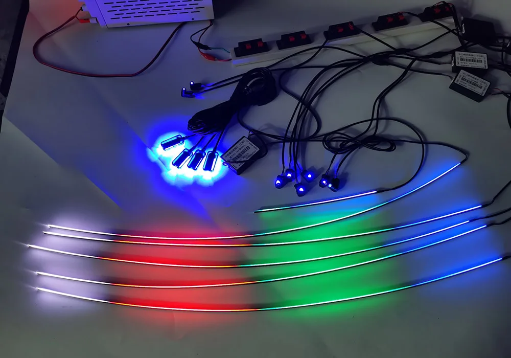 DIY Universal for Blade Ultra-thin LED Acrylic 3D Flash Ambient Light APP Control 210 Modes Neon Lamp