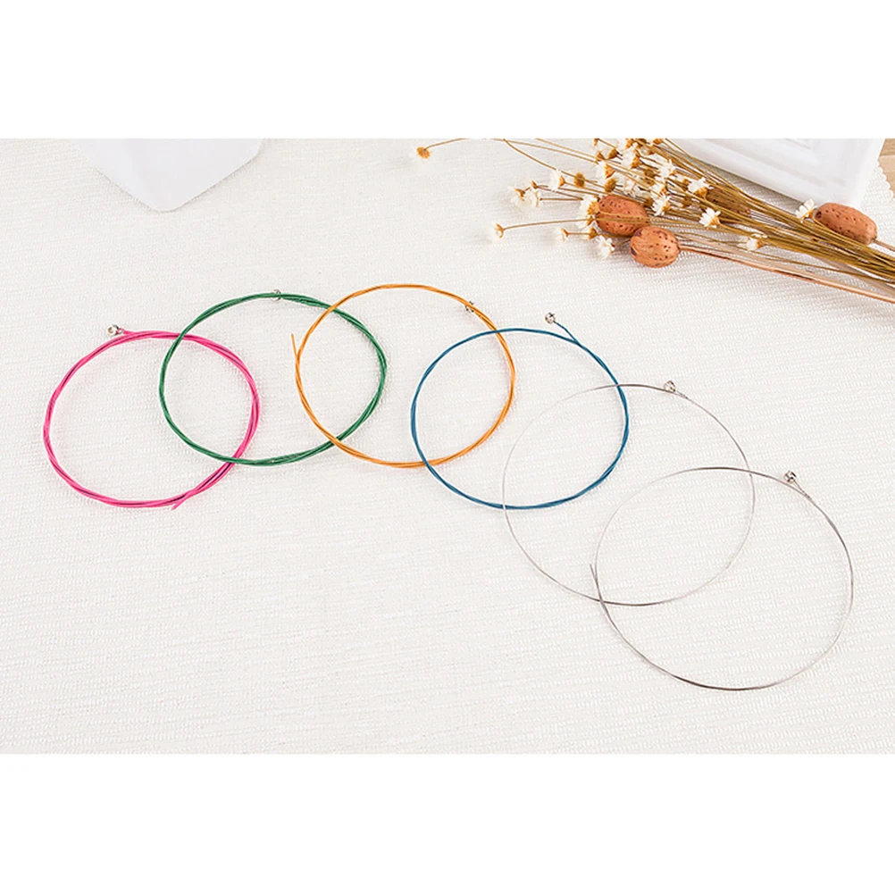 

3pcs Acoustic Guitar Steel Brass Strings Bright Colorful Durable Tone Long Lasting Hollow Bead Bright Sound Easy Install