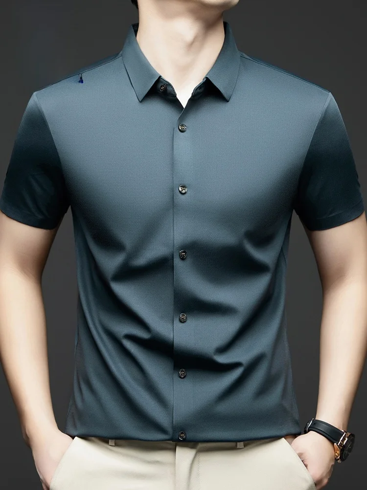 

Мужская летняя рубашка Lormen: высококачественная, дышащая, тонкая, однотонная, для повседневной носки и делового стиля