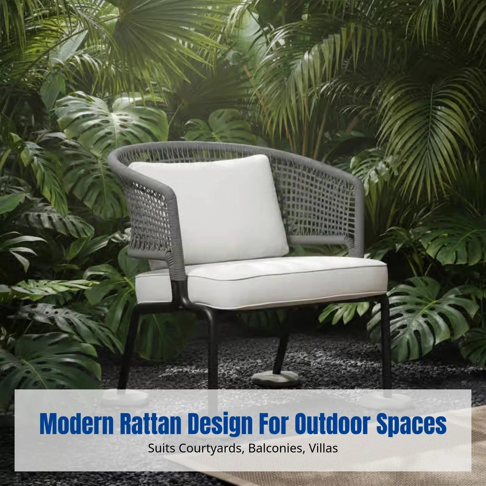 

Garden Rattan Sofa Set, Outdoor Lounge Chair, Patio, Balcony, Villa, Coffee Table