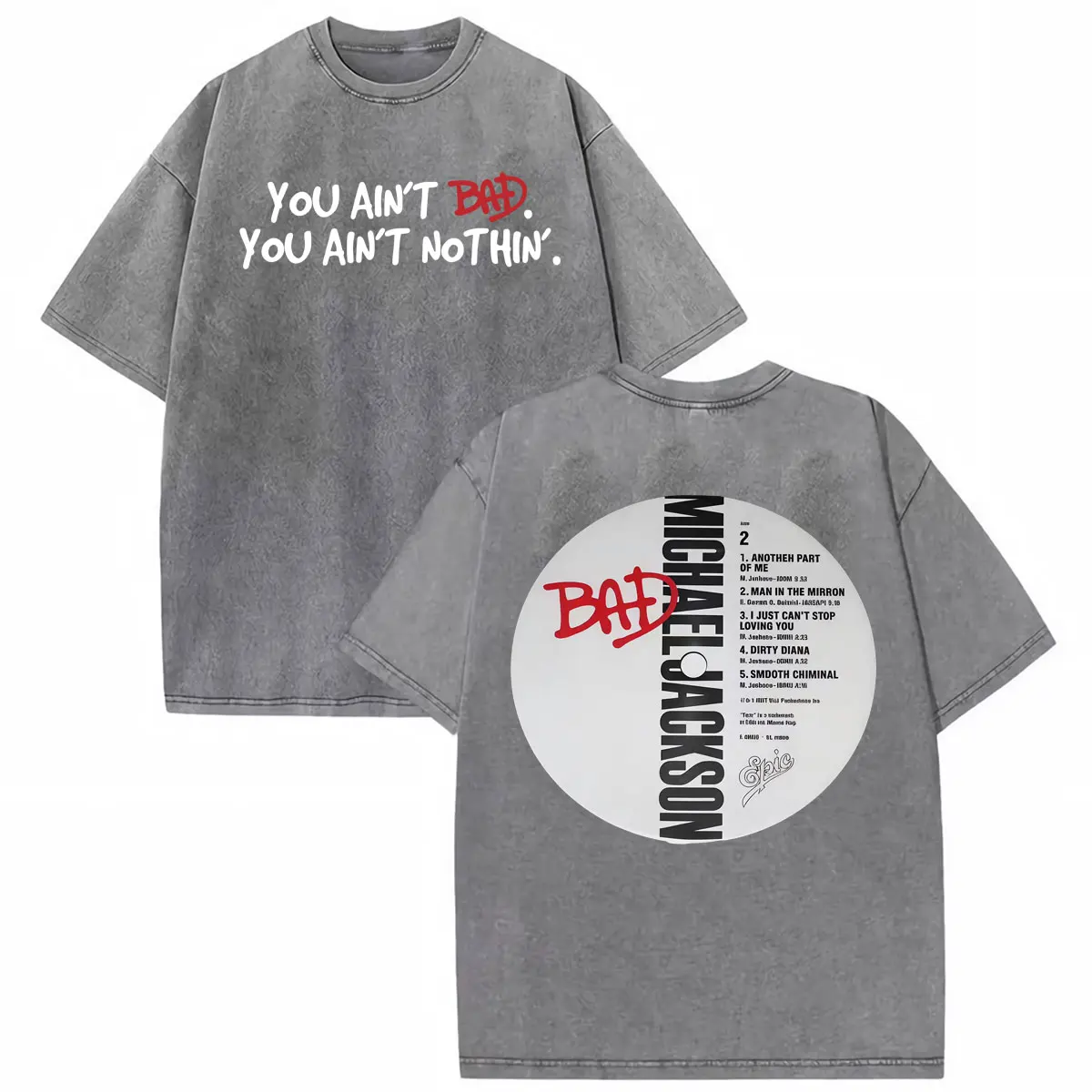 King of Pop Michael Jackson Bad World Tour T Shirt Men Women Fashion Hip Hop Vintage Washed T-shirts Summer Tops Comfort T-shirt