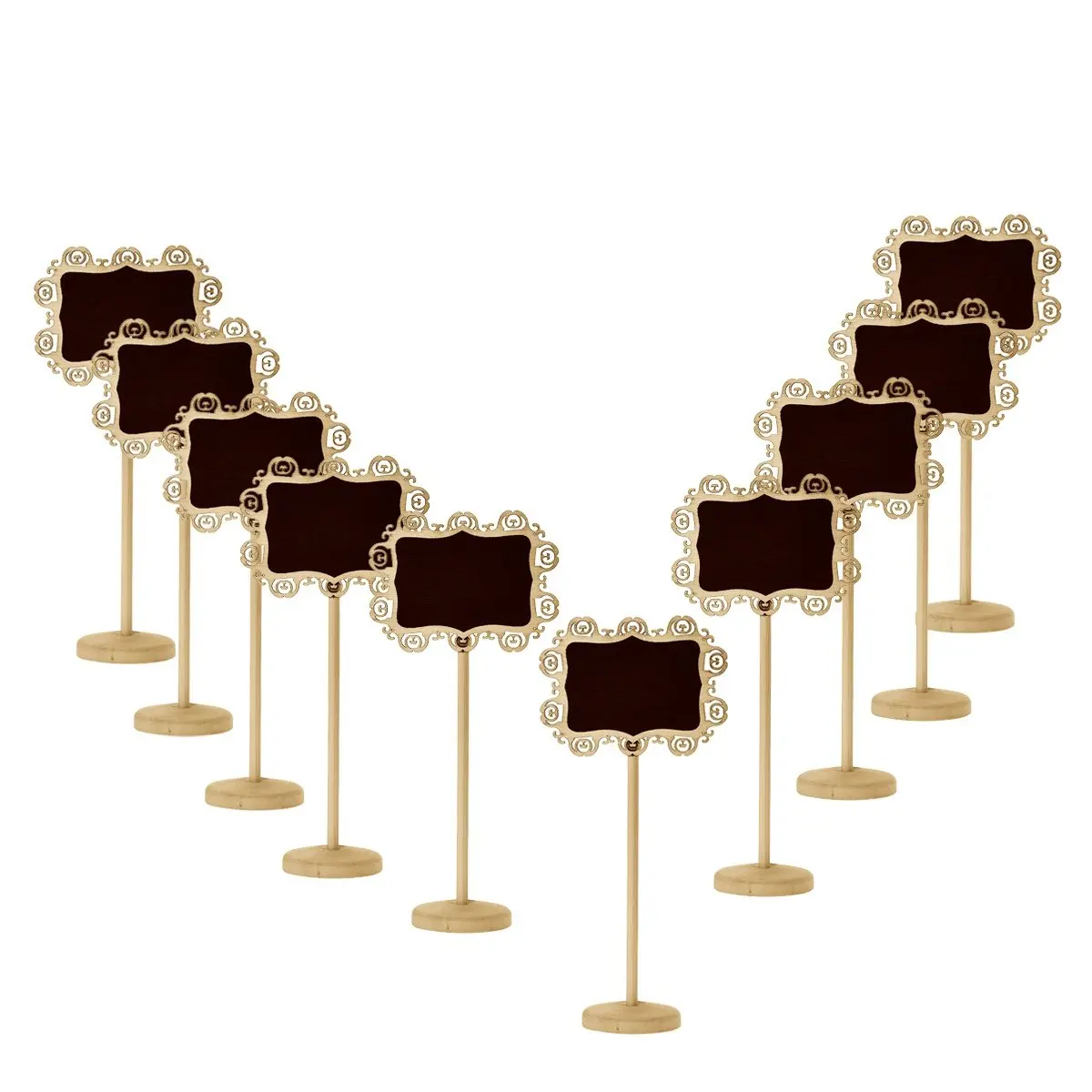 10Pcs Mini Chalkboards Blackboard Stand Removable Labels for Message Board Table Numbers Christmas Wedding Party Decoration