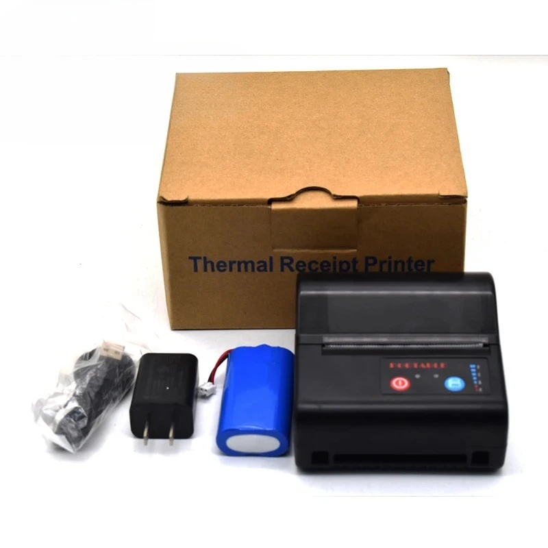 طابعة صغيرة محمولة 80 مم 3 بوصة استلام حراري لحزام بطارية جيب الهاتف المحمول اختياري