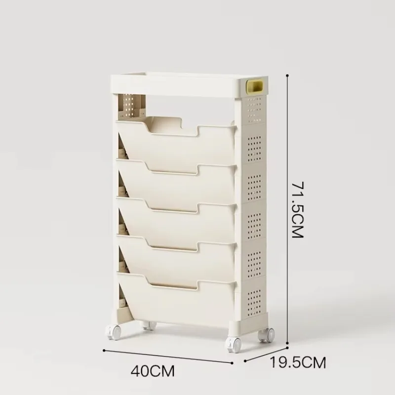 Multifunctional Mobile Storage Bookshelf Modern Movable Bookshelf Multi-layer Movable Bookshelf