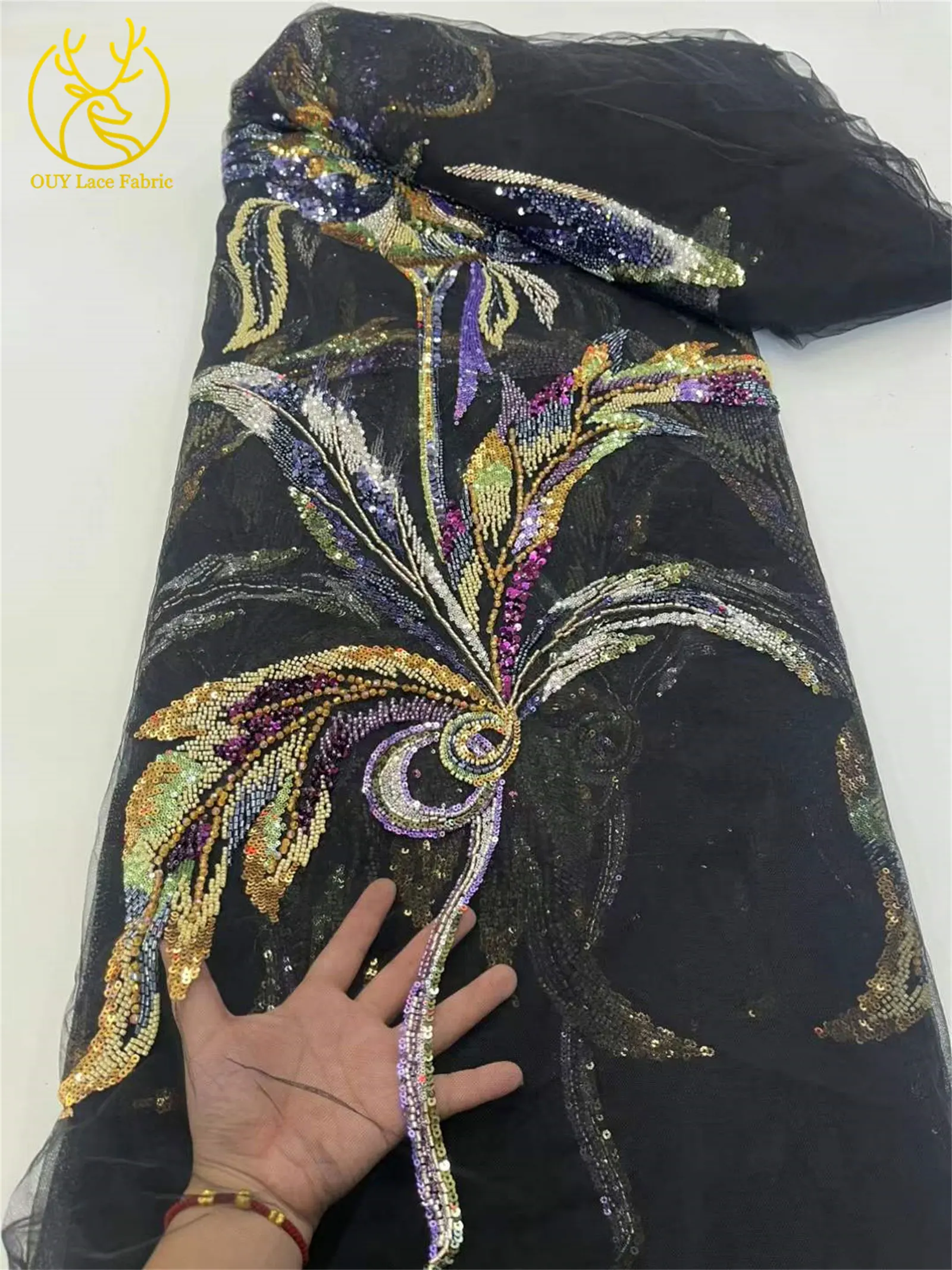 أحدث فساتين الزفاف مساء حساسة لينة تول المطرزة أقمشة الدانتيل 5 ياردة الفرنسية الترتر مطرز أقمشة الدانتيل فستان الحفلات