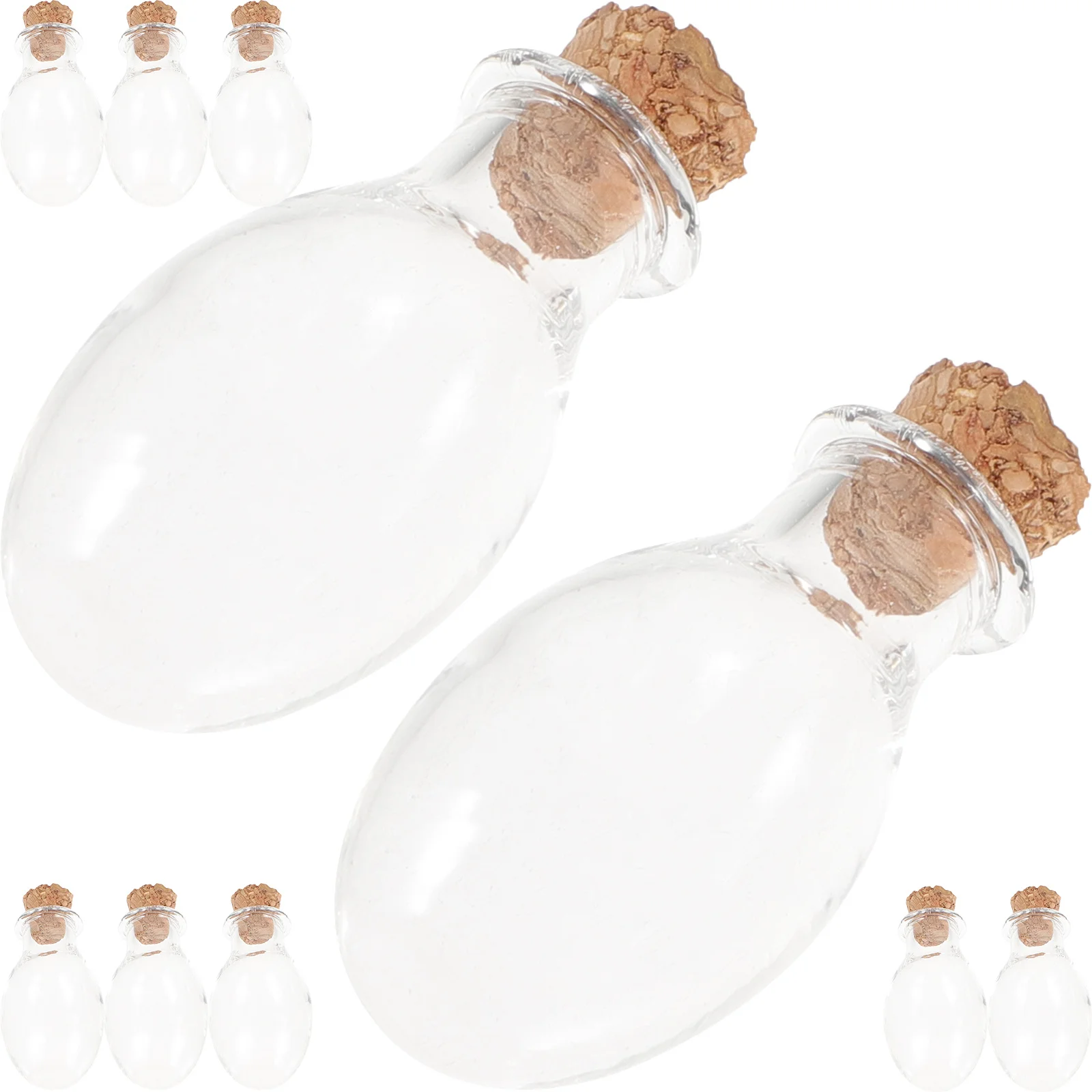 

10pcs Mini Glass Bottle Transparent Specimen Storage Bottle Cork For Diy Wishing Drift Display Laboratory Use Container