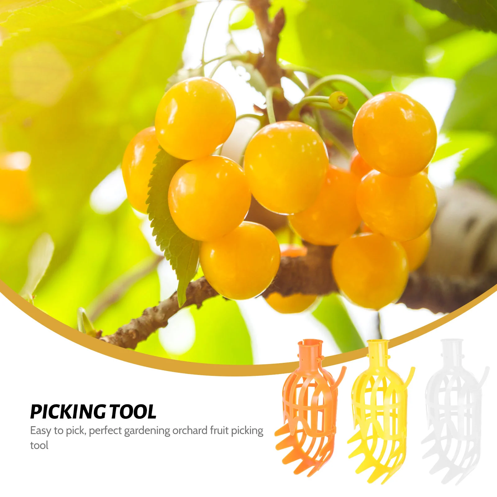 

3Pcs Fruit Durable PP Fruit Picker Material chard Tool Picking Device Manual Harvester For Farm Park