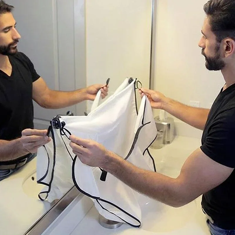 Male Shaving Apron Beard Shaving Apron Care Bib Face Shaved Hair Adult Bibs Shaver Cleaning Hairdresser Gift for Man Clean Apron