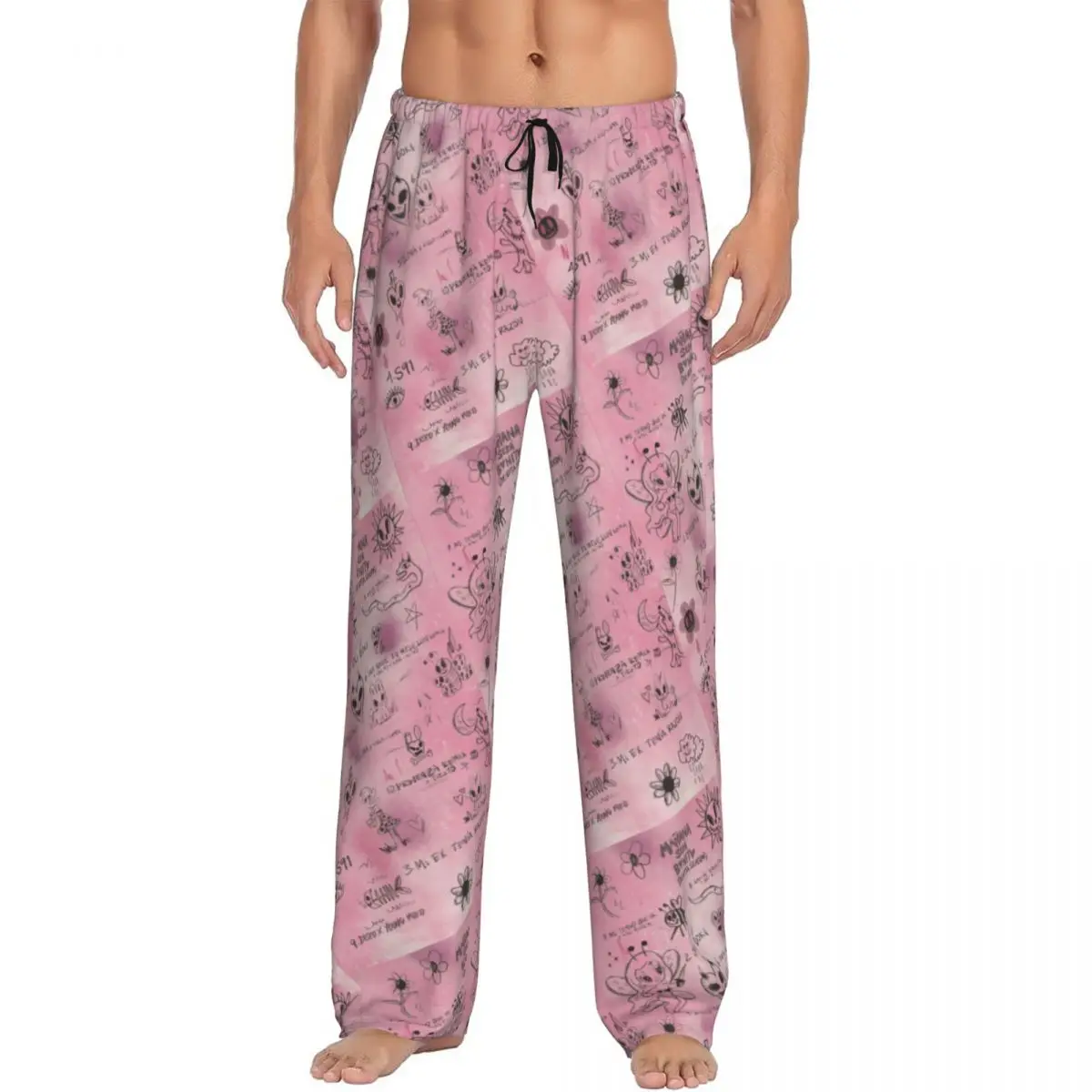 مخصص كارول جي سنجر بيجامة السراويل الرجال صالة النوم الرباط ملابس النوم قيعان مع جيوب