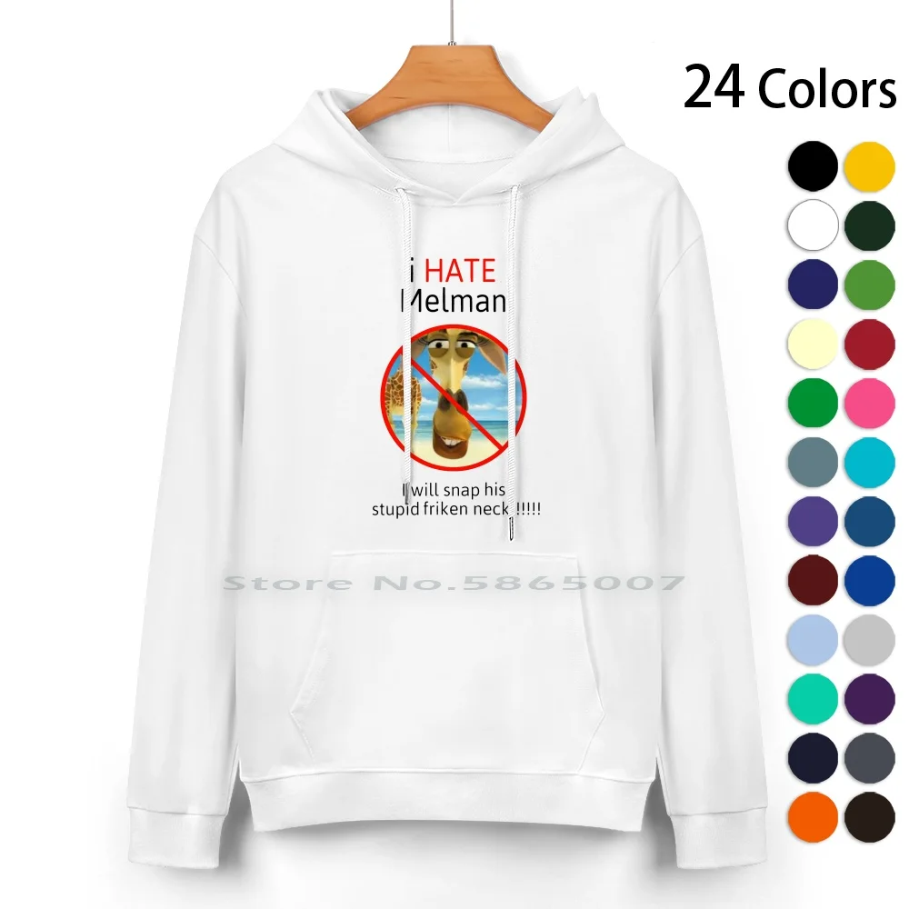 I Hate Melman Pure Cotton Hoodie Sweater 24 Colors Oddly Specific Weirdly Specific I Hate Melman Melman Meme Cursed Image