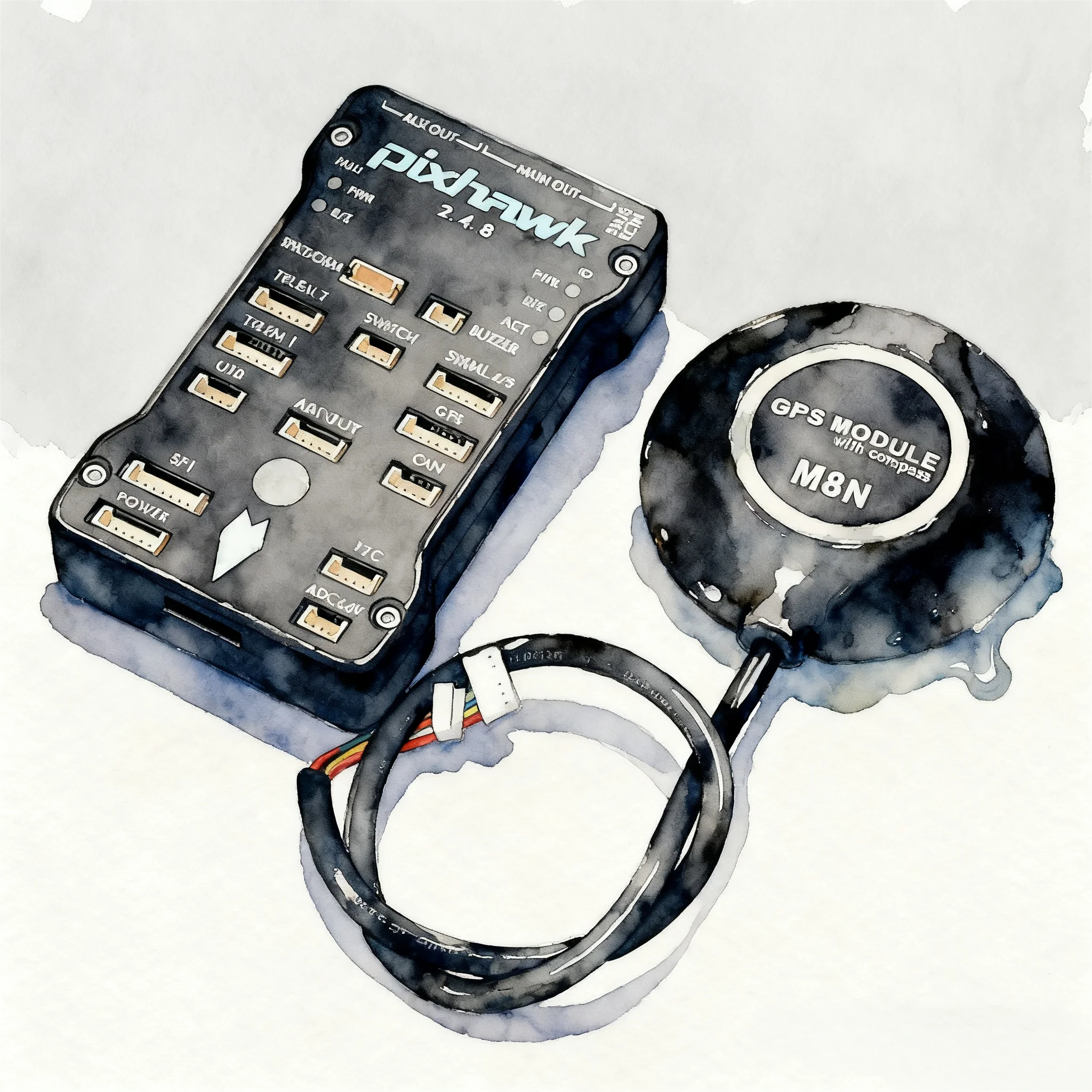 

Pixhawk PX4 PIX 2.4.8 Flight Controller w/4G SD Safety Switch M8N GPS +OSD OLED+PPM+I2C+shock Absorber+xt60/Tplug power module