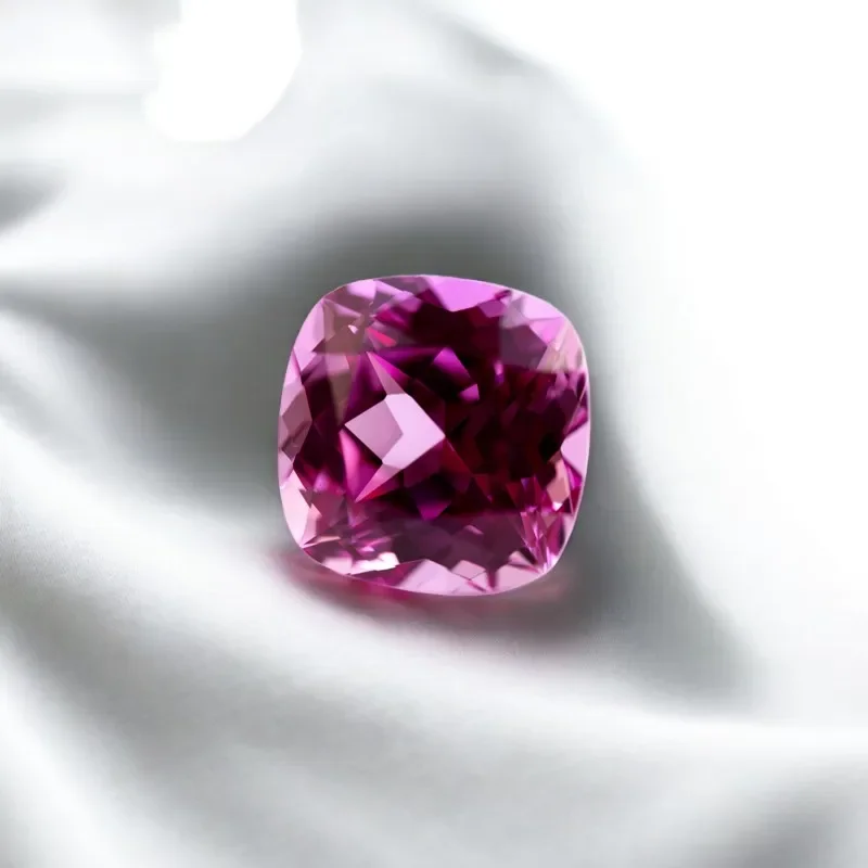 

Sapphire Cushion cut Pink Color Lab Grown Gemstone Square Shape for DIY Advanced Jewelry Rings Earrings Making with Certificate