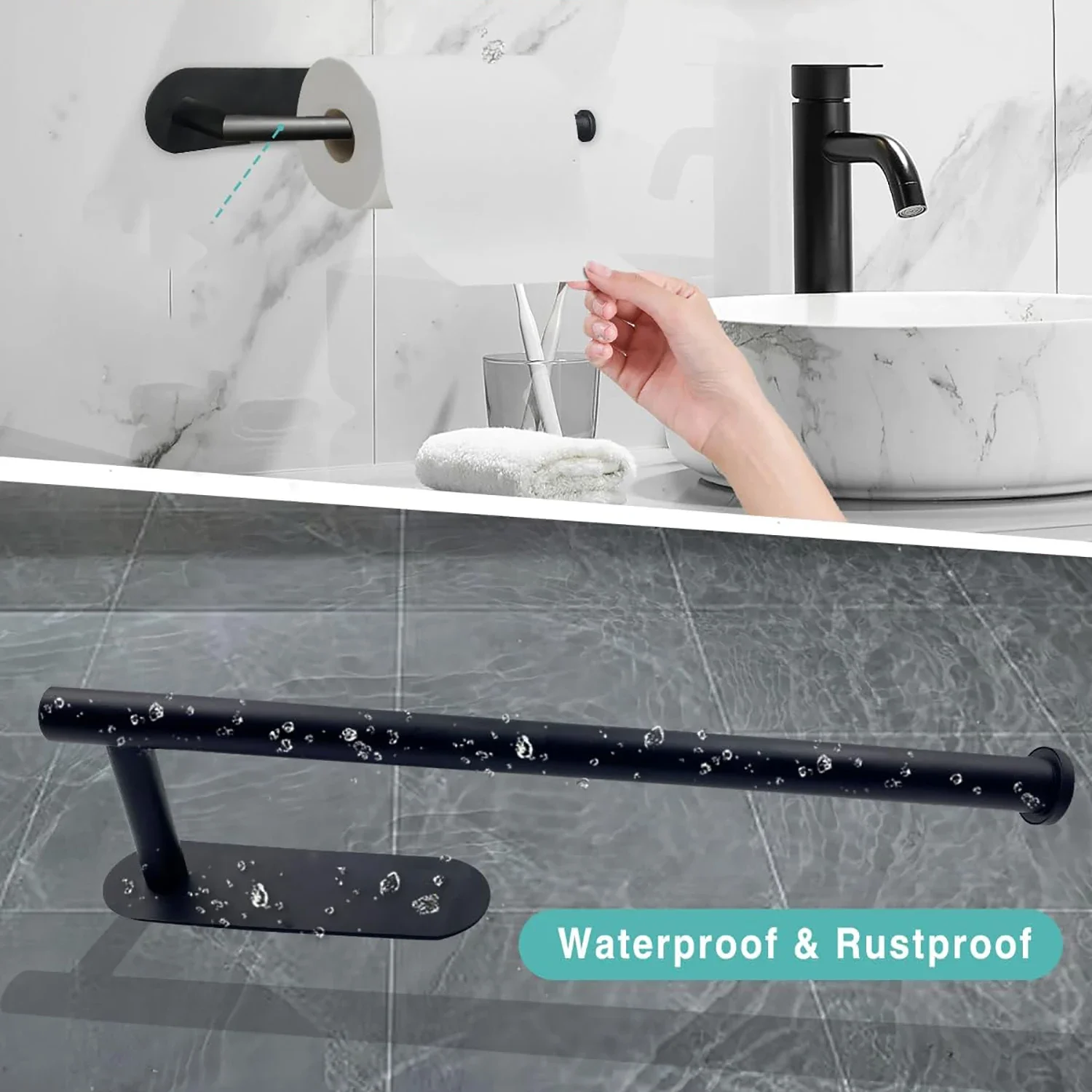 Küche Papier Handtuch Halter Klebstoff Tissue Aufhänger Wc Rollen Papier Spender Schrank Lagerung Serviette Rack Bad Zubehör – Detail 6