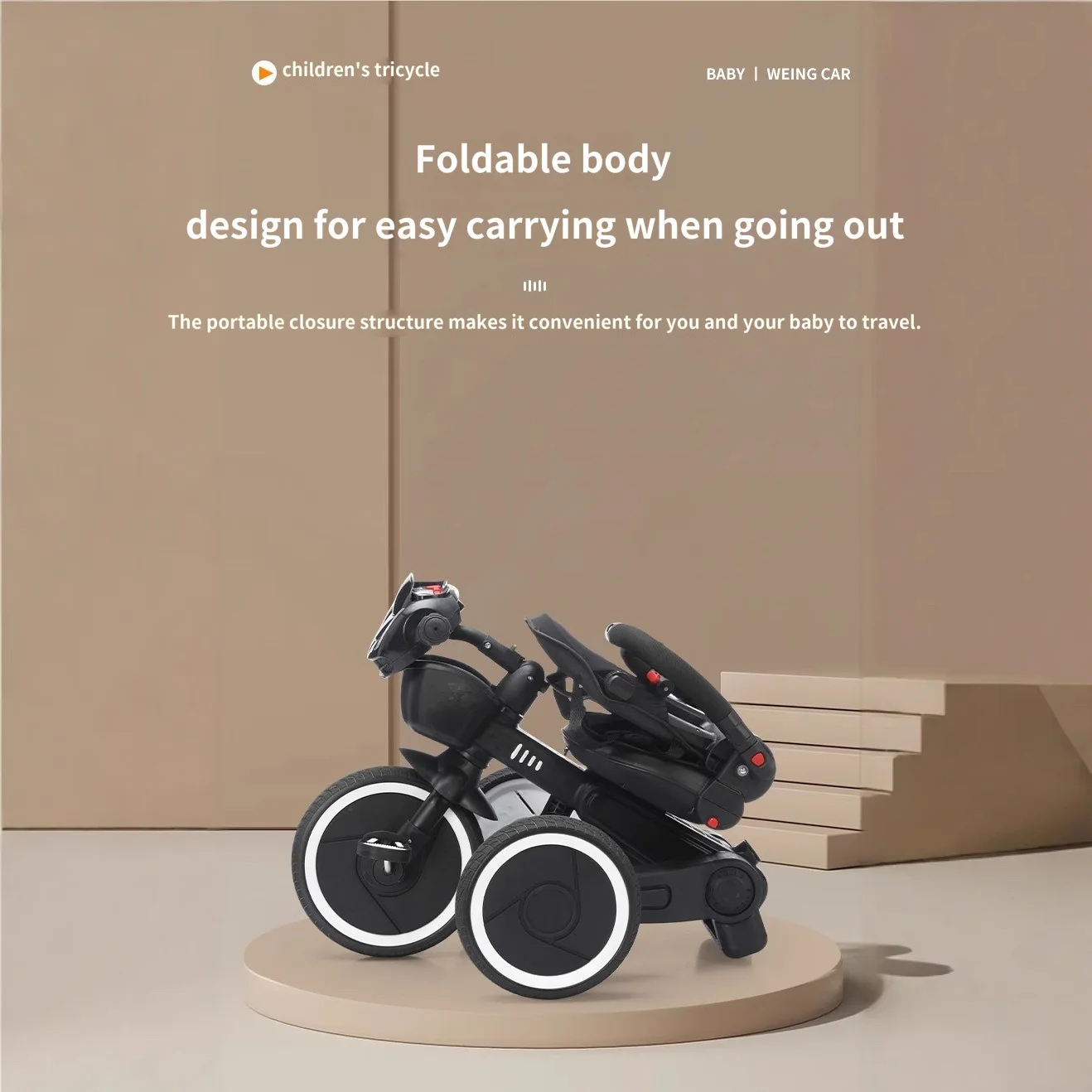 Child Tricycle Foldable Baby Stroller 1-6 Years Old Baby Pedal Stroller Lightweight Child Stroller Trike