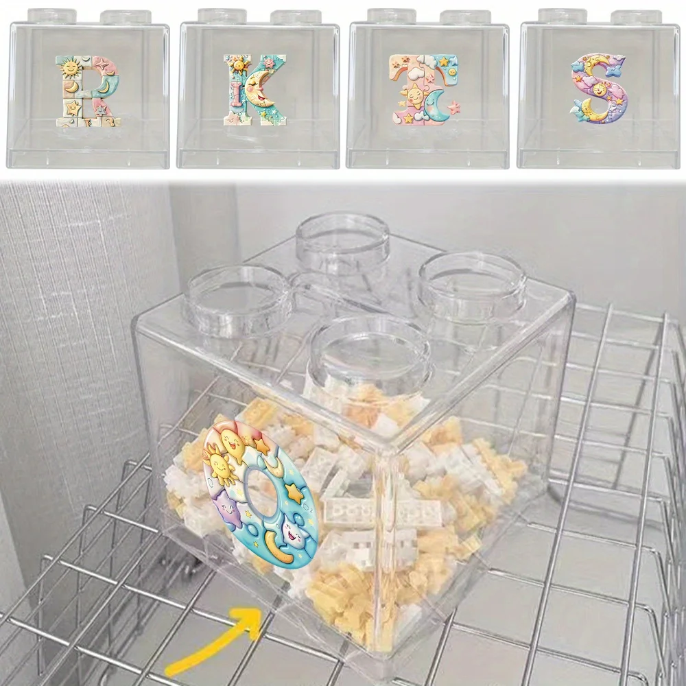 

Saw Puzzle Print Clear Piggy Bank Stackable Building Block Box Coin Piggy Bank Case Home Decor Gift Ideal Holiday Gifts