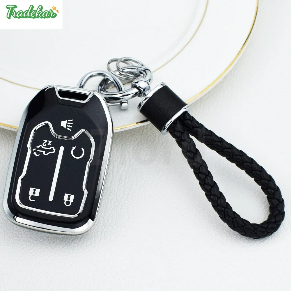 

5/6-кнопочный автомобильный брелок из ТПУ с серебряной кромкой для Chevrolet Silverado GMC Sierra 1500 2500HD 3500HD Terrain Acadia