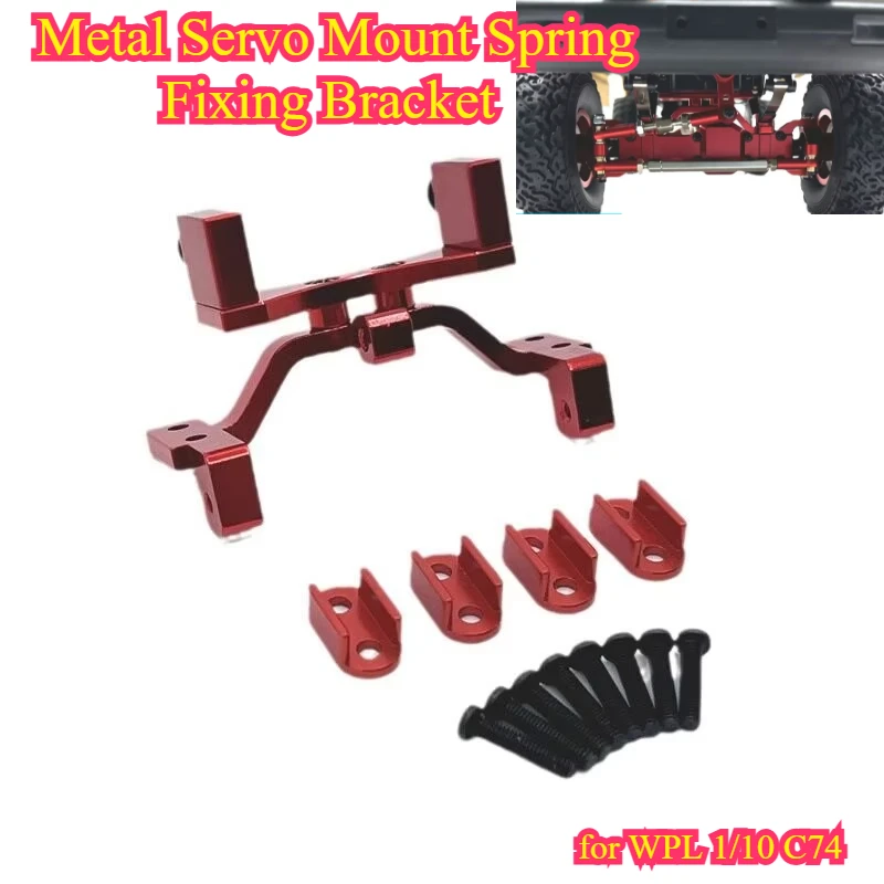 RC Crawler Metal Servo Mount Spring Fixing Bracket Custom Color Mod Upgrade Parts  for WPL 1/10 C74 RC Car Spare Accessories