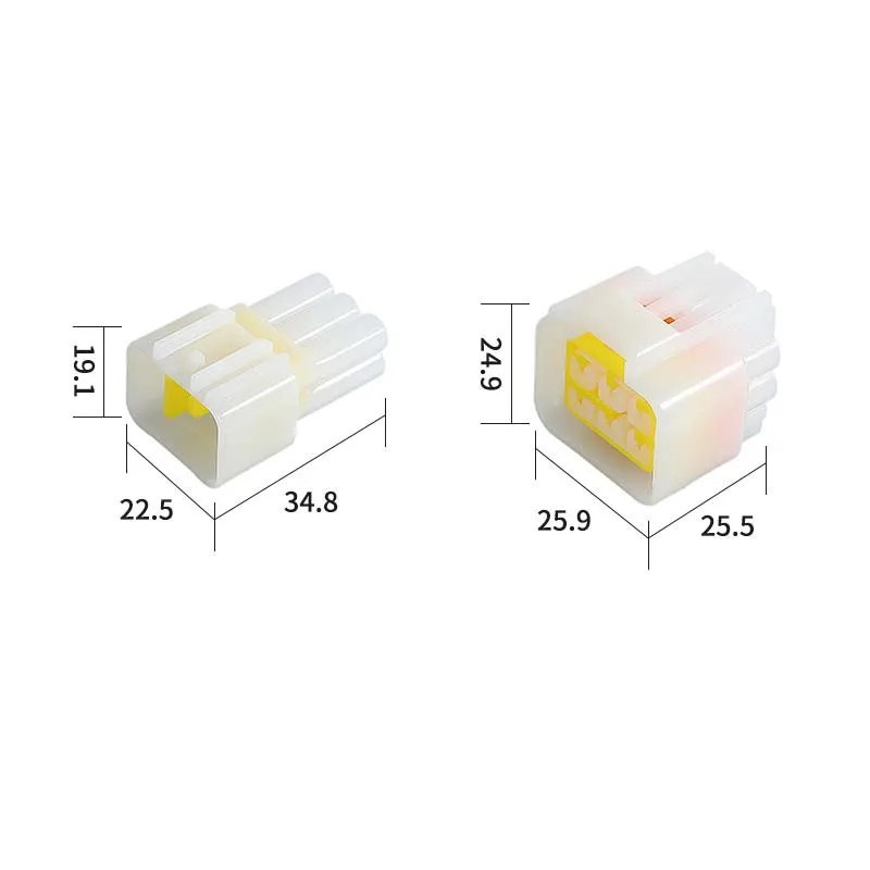 5PCS 6-Pin Waterproof Automotive Connector FW-C-6M/F-B Male-Female Hall Effect Plug DJ7061Y-2.3-11/21