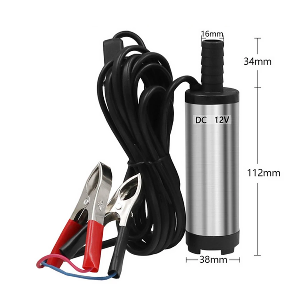 Portable Kerosene Motor Oil Transfer Pump with Switch Stainless Steel Small Submersible Fuel Oil Pump Car Tool