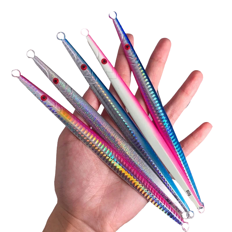 60g 80g 160g 200g 250g 300g Deep Sea Metal Jig Fishing Jigbait Spoon Baits Jig Lure Pencil Fast Sinking Fishing Tackle