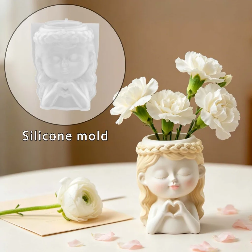 1/2pcs Silicone Pottery Mold Silicone Diy Clay Mold Flower Pot Mold Reusable For Living Room Decoration Office Workstation