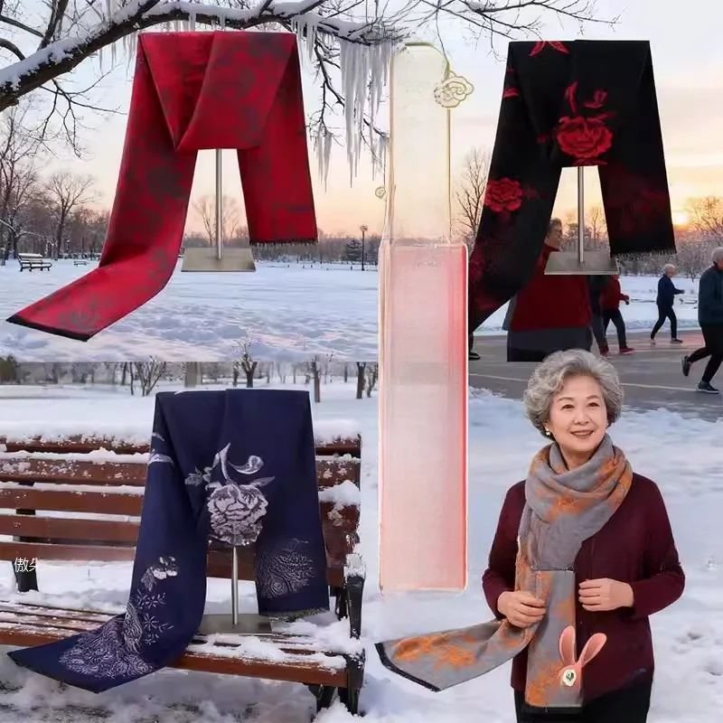 

Теплый шарф для женщин: осенне-зимний комплект для защиты от холода, уютный и комфортный, для бабушек и пожилых женщин.