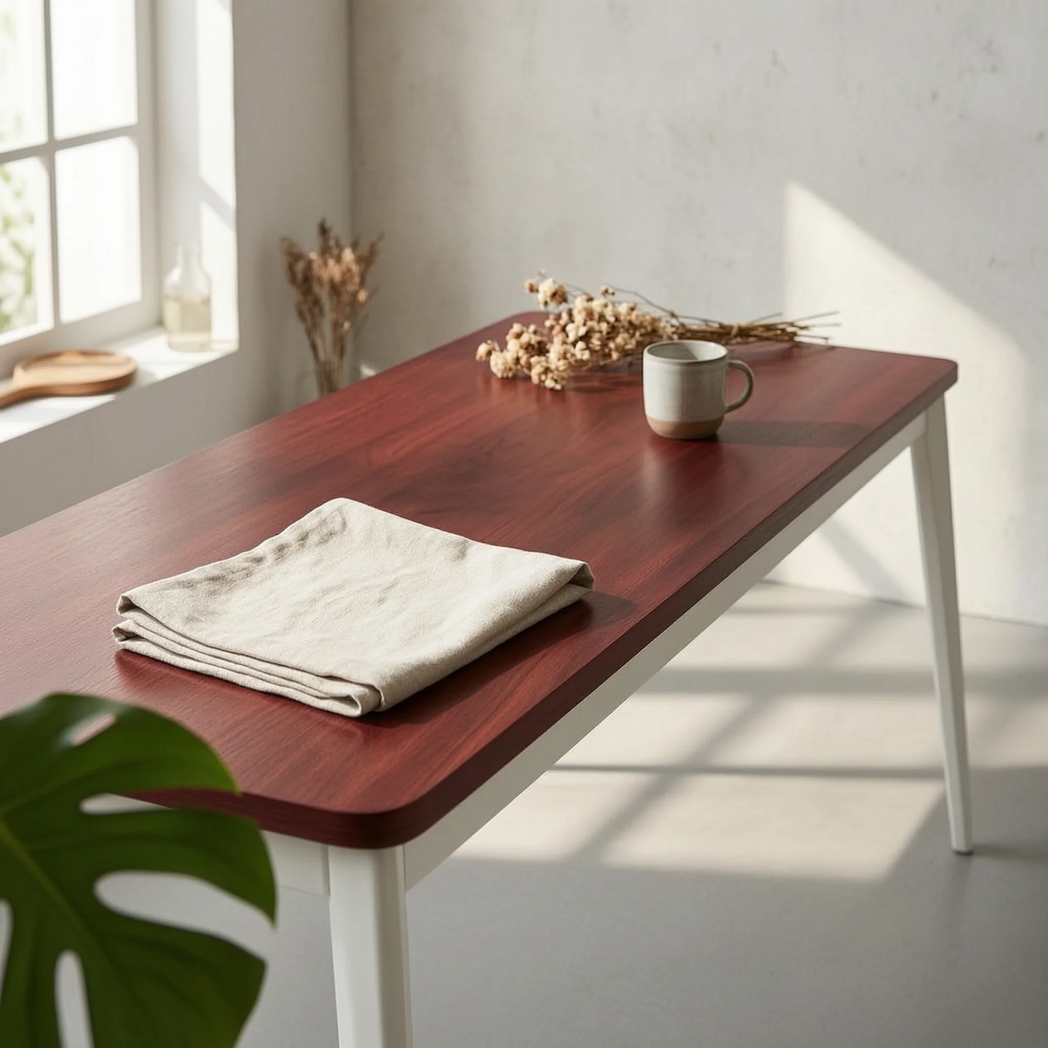 

Office Desk White Metal Computer Desk Study Table Four-Leg Workspace Furniture Minimalist Style